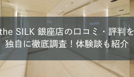 the SILK銀座店の口コミ・評判を独自に徹底調査！体験談も紹介